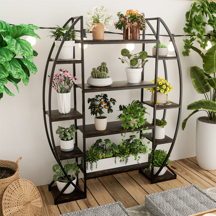 8 Tier Jumbo Plant Stand Vase Shape Flower Bonsai Pot Display Rack Indoor Outdoor.