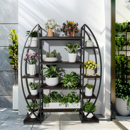 8 Tier Jumbo Plant Stand Vase Shape Flower Bonsai Pot Display Rack Indoor Outdoor.