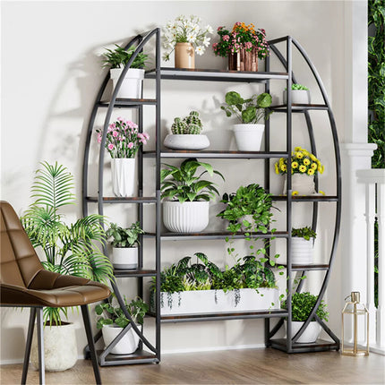 8 Tier Jumbo Plant Stand Vase Shape Flower Bonsai Pot Display Rack Indoor Outdoor.