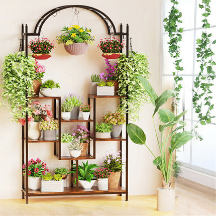 Multi-Layer Plant Stand Large Flower Bonsai Pots Display Rack For Garden Balcony.