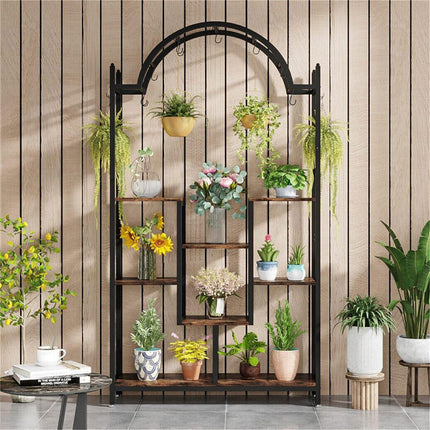 Multi-Layer Plant Stand Large Flower Bonsai Pots Display Rack For Garden Balcony.