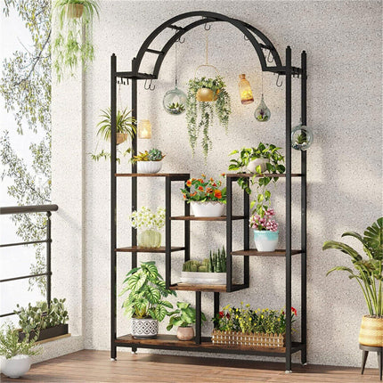 Multi-Layer Plant Stand Large Flower Bonsai Pots Display Rack For Garden Balcony.