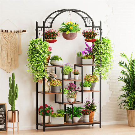 Multi-Layer Plant Stand Large Flower Bonsai Pots Display Rack For Garden Balcony.