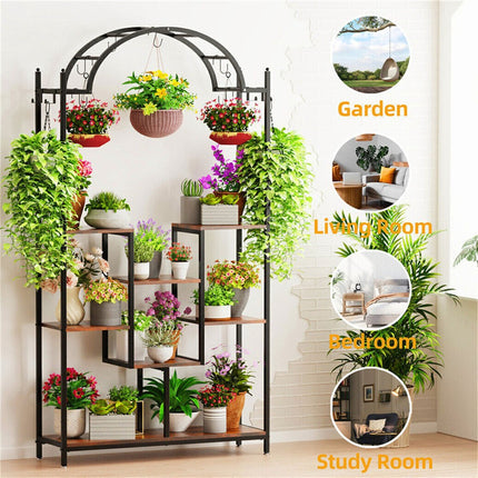 Multi-Layer Plant Stand Large Flower Bonsai Pots Display Rack For Garden Balcony.