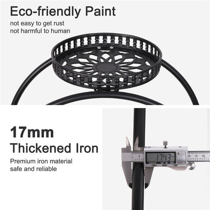 Metal Plant Stand Rack 4Tier Indoor Flower Pot Stand with Wheels for Living Room.