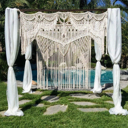 Boho Chic Macrame Tapestry Wedding Backdrop Arch Door Window Hanging Curtains.