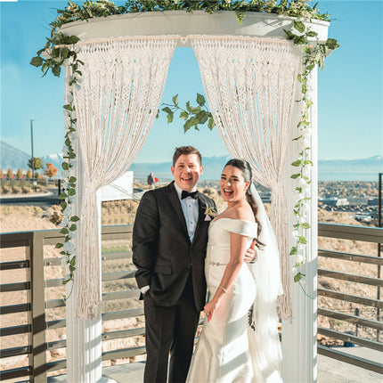 Boho Chic Macrame Tapestry Wedding Backdrop Arch Door Window Hanging Curtains.