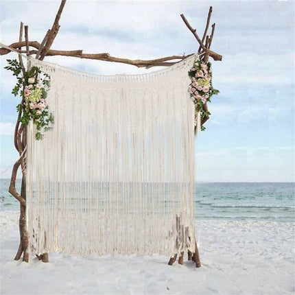 Boho Chic Macrame Tapestry Wedding Backdrop Arch Door Window Hanging Curtains.