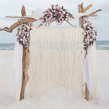 Boho Chic Macrame Tapestry Wedding Backdrop Arch Door Window Hanging Curtains.