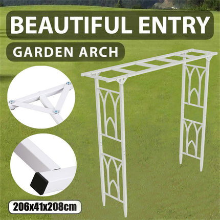 Decorative Metal Garden Trellis Arch Durable Steel Tubing Wedding Party Archway.