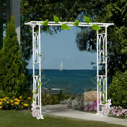 Decorative Metal Garden Trellis Arch Durable Steel Tubing Wedding Party Archway.