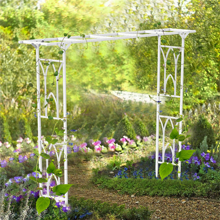 Decorative Metal Garden Trellis Arch Durable Steel Tubing Wedding Party Archway.