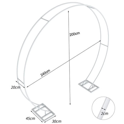 P&P Round Arch Backdrop Stand for Wedding Party Metal Pipe Frame Archway Decoration Indoor Outdoor Double Rails.