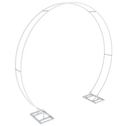 Round Arch Backdrop Stand for Wedding Party Metal Pipe Frame Archway Decoration Indoor Outdoor Double Rails 2.2m.