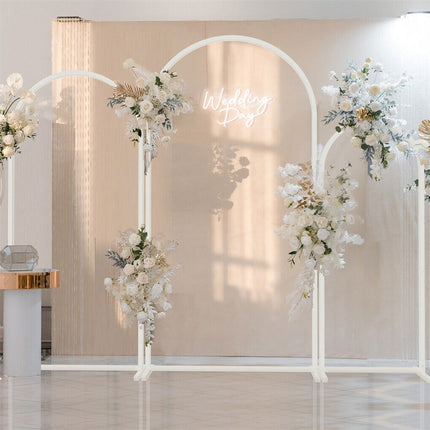 Fin Set Of 3 Wedding Arch Balloon Frame Metal Arch Backdrop Stand Birthday Party.