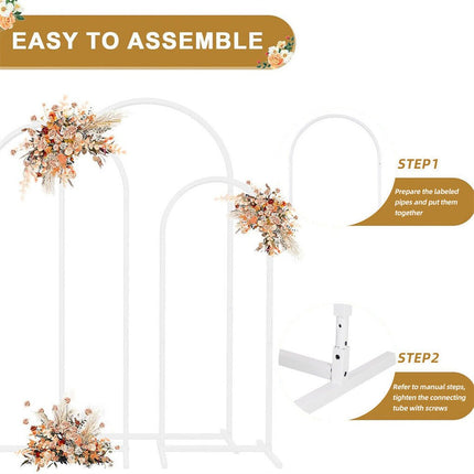 Fin Set Of 3 Wedding Arch Balloon Frame Metal Arch Backdrop Stand Birthday Party.