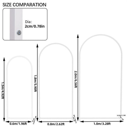 Fin Set Of 3 Wedding Arch Balloon Frame Metal Arch Backdrop Stand Birthday Party.