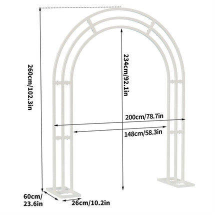 Heavy Strong Metal Wedding Arch Garden Arbor Floral Backdrop Stand Indoor Outdoor.