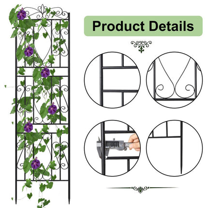2 Pcs Large Metal Garden Trellis for Outdoor Yard & Patio.