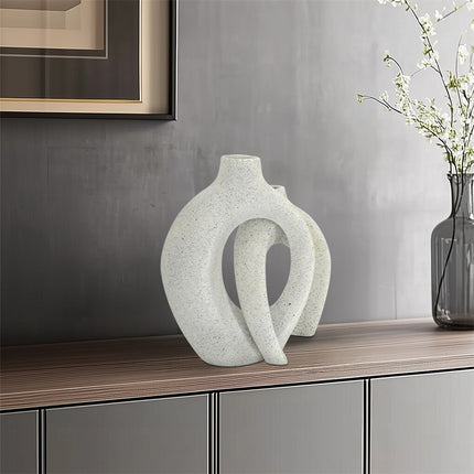 Set of 2 Nordic Boho Hollow Snuggle Vases Resin Flower Vases Living Room Decor.