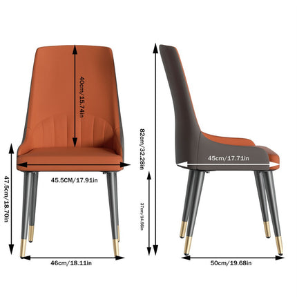 2X Dining Chair Anti-scratch Leather Padded Seat Kitchen Chair.