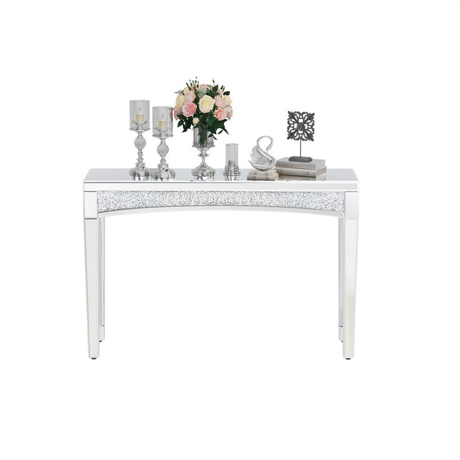 Crushed Diamond Mirrored Console Table Entrance Furniture.