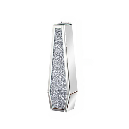 Silver Mirrored Floor Vase Luxury Diamond Flower Vase Living Room Home Office.