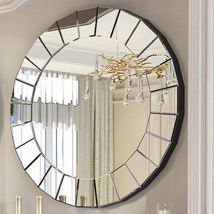 Ultra-modern Round Accent Mirror Venetian Ornate Mirror Decorative Wall Mirror.