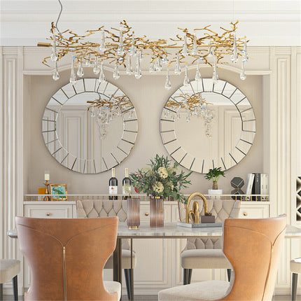 Ultra-modern Round Accent Mirror Venetian Ornate Mirror Decorative Wall Mirror.
