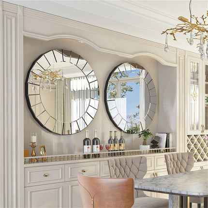 Ultra-modern Round Accent Mirror Venetian Ornate Mirror Decorative Wall Mirror.