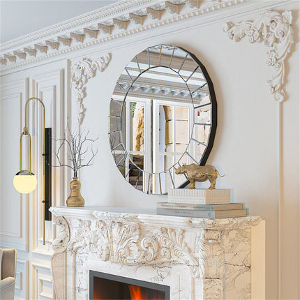Ultra-modern Round Accent Mirror Venetian Ornate Mirror Decorative Wall Mirror.