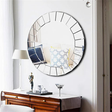 Ultra-modern Round Accent Mirror Venetian Ornate Mirror Decorative Wall Mirror.