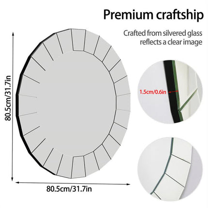 Ultra-modern Round Accent Mirror Venetian Ornate Mirror Decorative Wall Mirror.