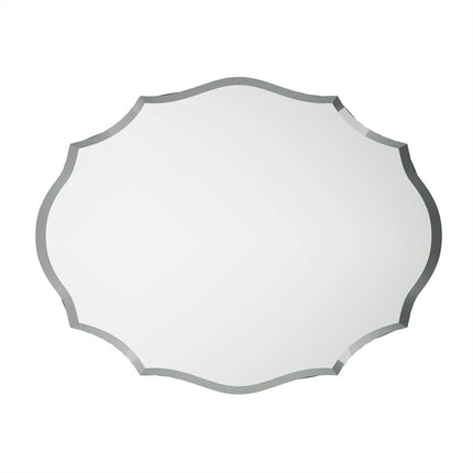 Beveled Silver Oval Wall Mirror Versatile Frameless Design for Vertical or Horizontal Display.