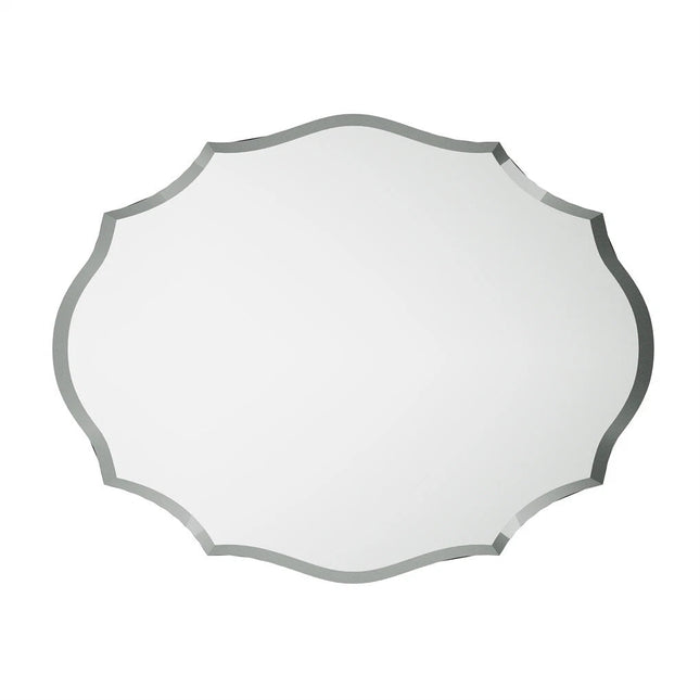 Beveled Silver Oval Wall Mirror Versatile Frameless Design for Vertical or Horizontal Display.