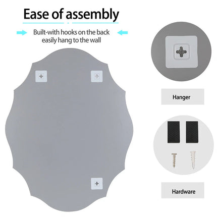 Beveled Silver Oval Wall Mirror Versatile Frameless Design for Vertical or Horizontal Display.