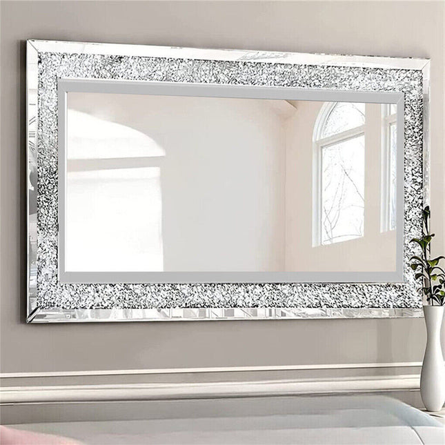 Xxxl Large Gorgeous Diamond Wall Mirror Crushed Crystal Long Full Length Mirror.