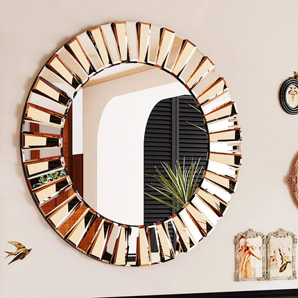 Radiant Sunburst Mirror: Elegant Wall Mounted Decor for Your Living Space Size 80x80cm.