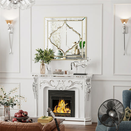 High-grade Unique Decorative Accent Mirror Elegant Square Wall Silver HD Mirror.