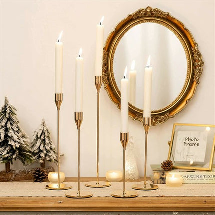 Set of 3 Decorative Candlestick Holder- Gold.