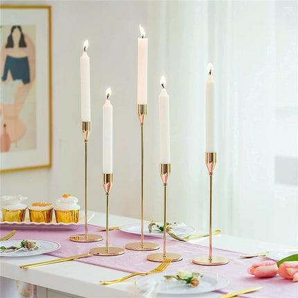 Set of 3 Decorative Candlestick Holder- Gold.