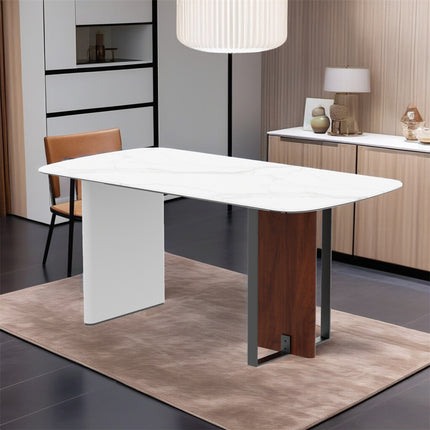 Upscale Marble Dining Table 4-6 Seat Rectangle Kitchen Table Robust Table Bases.