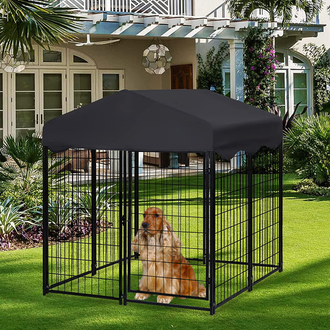 Dog Playpen House Heavy Duty Large Outdoor Dog Kennel Anti-rust Metal Pet Crate.