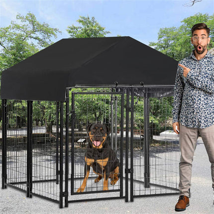Dog Playpen House Heavy Duty Large Outdoor Dog Kennel Anti-rust Metal Pet Crate.
