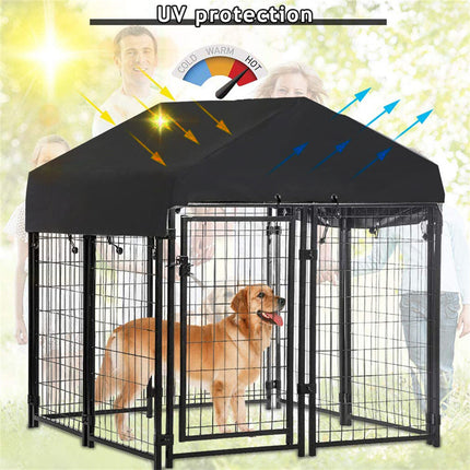 Dog Playpen House Heavy Duty Large Outdoor Dog Kennel Anti-rust Metal Pet Crate.