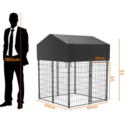 Dog Playpen House Heavy Duty Large Outdoor Dog Kennel Anti-rust Metal Pet Crate.