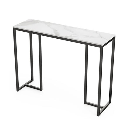 Modern Heavy Real Stone Console Table Hallway Entryway Table Metal Narrow Desk.