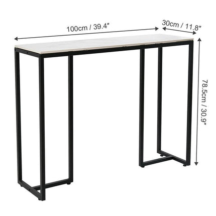 Modern Heavy Real Stone Console Table Hallway Entryway Table Metal Narrow Desk.