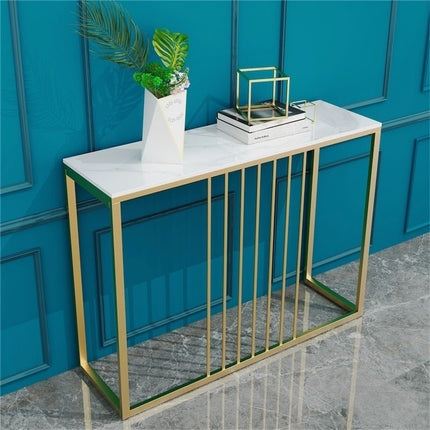 Golden Console Table for Hallway Entryway.