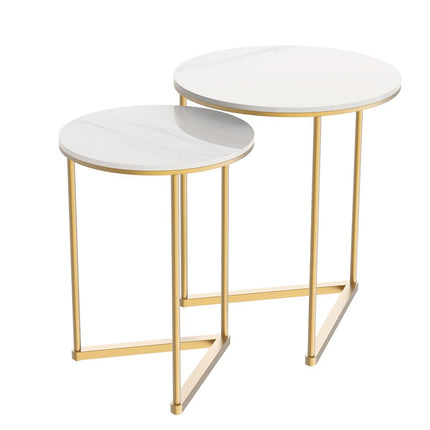 Set of 2 Sintered Stone Nesting End Tables.